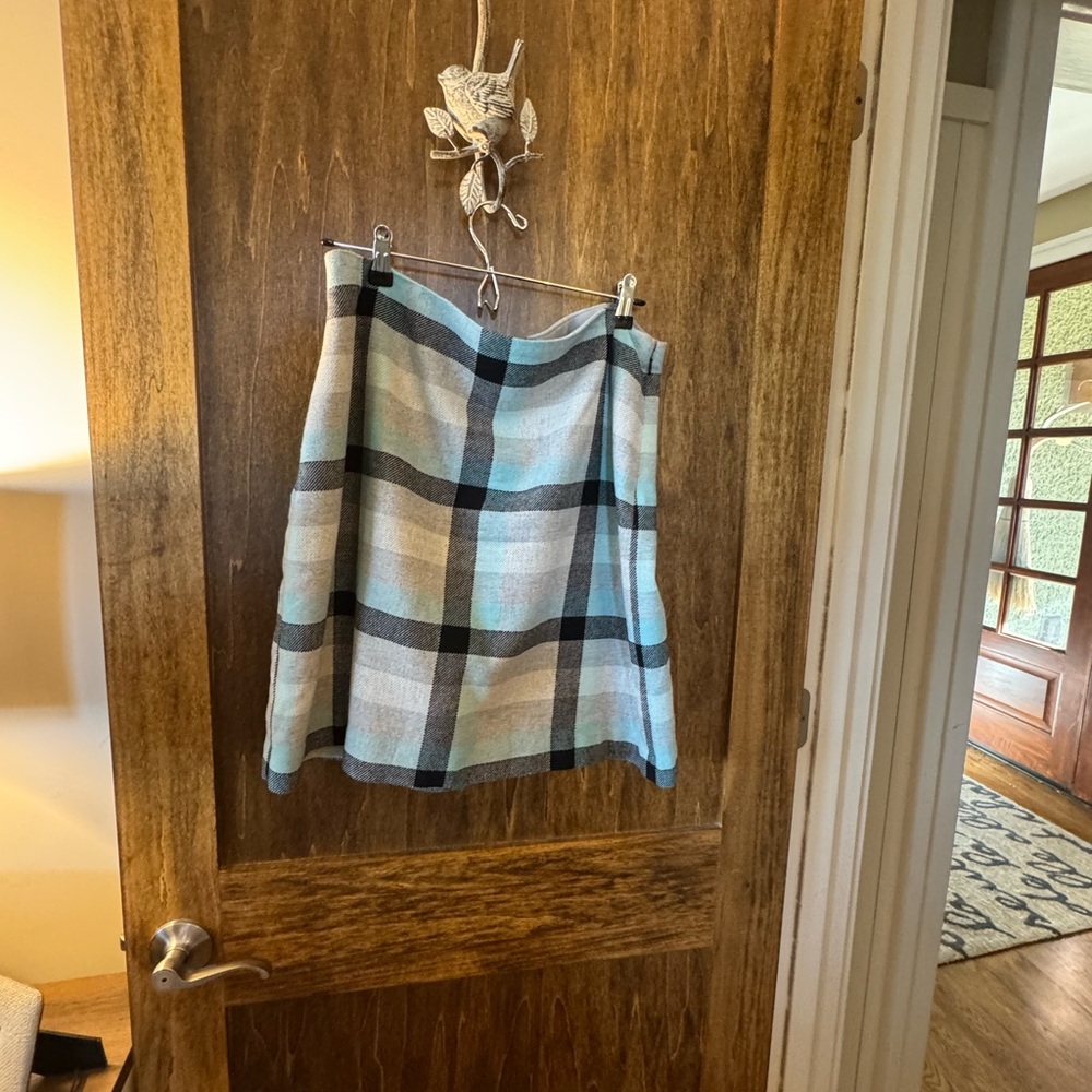 Talbots Blue and Black Plaid Mini Skirt